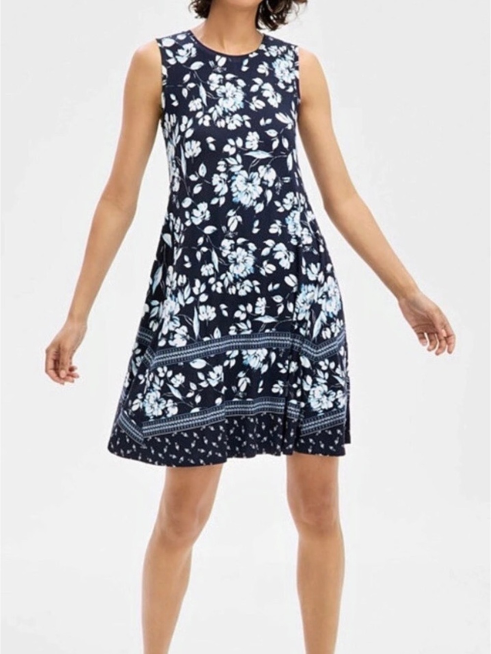 Style & Co. Navy Floral Flip Flop Dress
